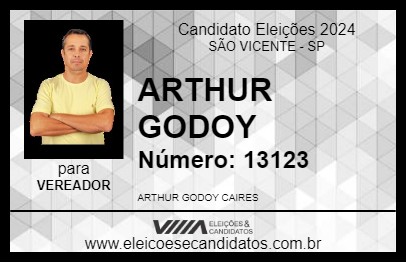 Candidato ARTHUR GODOY 2024 - SÃO VICENTE - Eleições