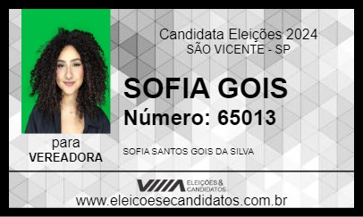 Candidato SOFIA GOIS 2024 - SÃO VICENTE - Eleições