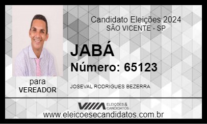 Candidato JABÁ 2024 - SÃO VICENTE - Eleições