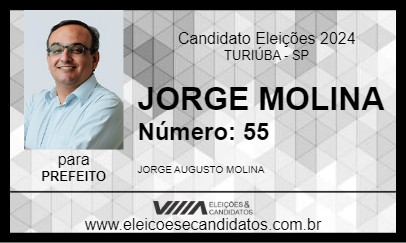 Candidato JORGE MOLINA 2024 - TURIÚBA - Eleições