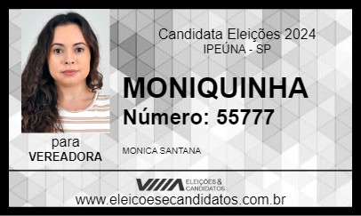 Candidato MONIQUINHA 2024 - IPEÚNA - Eleições