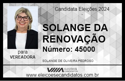 Candidato SOLANGE DA RENOVAÇÃO 2024 - VOTORANTIM - Eleições