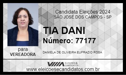 Candidato TIA DANI 2024 - SÃO JOSÉ DOS CAMPOS - Eleições