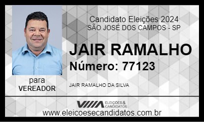 Candidato JAIR RAMALHO 2024 - SÃO JOSÉ DOS CAMPOS - Eleições