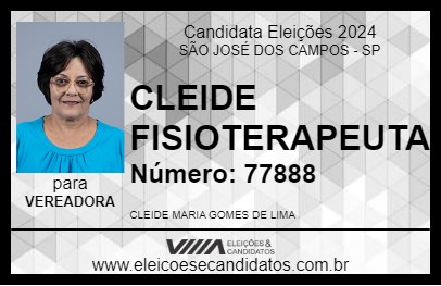 Candidato CLEIDE FISIOTERAPEUTA 2024 - SÃO JOSÉ DOS CAMPOS - Eleições