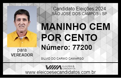 Candidato MANINHO CEM POR CENTO 2024 - SÃO JOSÉ DOS CAMPOS - Eleições