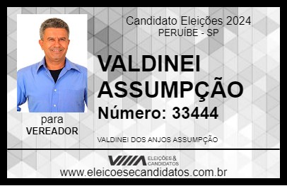 Candidato VALDINEI ASSUMPÇÃO 2024 - PERUÍBE - Eleições