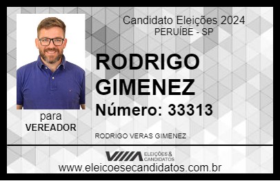 Candidato RODRIGO GIMENEZ 2024 - PERUÍBE - Eleições