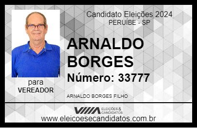 Candidato ARNALDO BORGES 2024 - PERUÍBE - Eleições