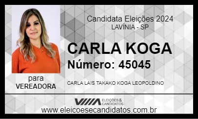 Candidato CARLA KOGA 2024 - LAVÍNIA - Eleições