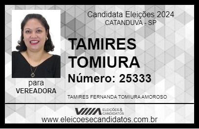 Candidato TAMIRES TOMIURA 2024 - CATANDUVA - Eleições