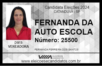 Candidato FERNANDA DA AUTO ESCOLA 2024 - CATANDUVA - Eleições