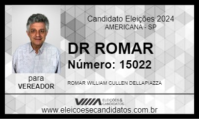 Candidato DR ROMAR 2024 - AMERICANA - Eleições