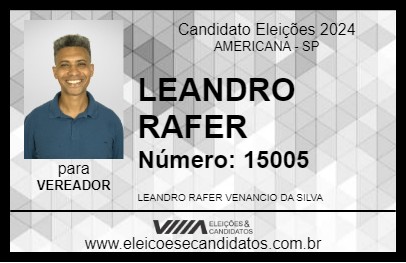 Candidato LEANDRO RAFER 2024 - AMERICANA - Eleições