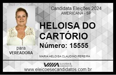 Candidato HELOISA DO CARTÓRIO 2024 - AMERICANA - Eleições