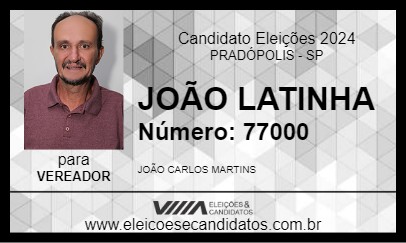 Candidato JOÃO LATINHA 2024 - PRADÓPOLIS - Eleições