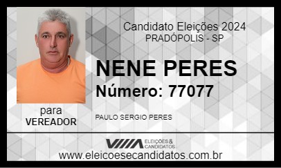 Candidato NENE PERES 2024 - PRADÓPOLIS - Eleições