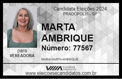 Candidato MARTA AMBRIQUE 2024 - PRADÓPOLIS - Eleições