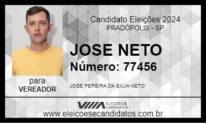 Candidato JOSE NETO 2024 - PRADÓPOLIS - Eleições