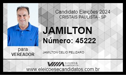 Candidato JAMILTON 2024 - CRISTAIS PAULISTA - Eleições