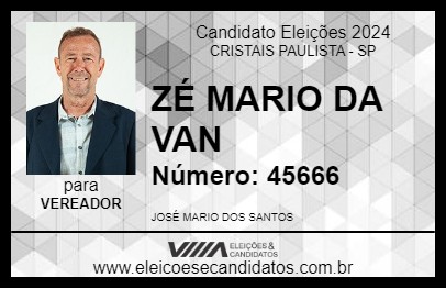 Candidato ZÉ MARIO DA VAN 2024 - CRISTAIS PAULISTA - Eleições