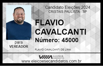 Candidato FLAVIO CAVALCANTI 2024 - CRISTAIS PAULISTA - Eleições