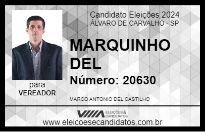 Candidato MARQUINHO DEL 2024 - ÁLVARO DE CARVALHO - Eleições