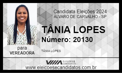 Candidato TÂNIA LOPES 2024 - ÁLVARO DE CARVALHO - Eleições