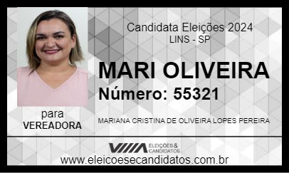 Candidato MARI OLIVEIRA 2024 - LINS - Eleições