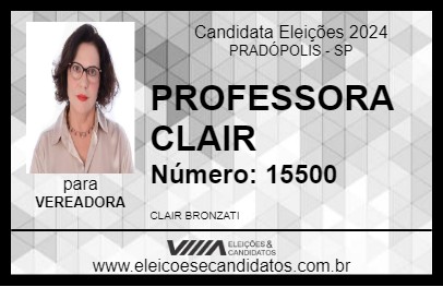 Candidato PROFESSORA CLAIR 2024 - PRADÓPOLIS - Eleições