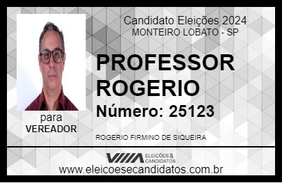 Candidato PROFESSOR ROGERIO 2024 - MONTEIRO LOBATO - Eleições