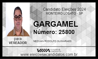 Candidato GARGAMEL 2024 - MONTEIRO LOBATO - Eleições