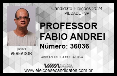 Candidato PROFESSOR FABIO ANDREI 2024 - PIEDADE - Eleições