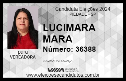 Candidato LUCIMARA MARA 2024 - PIEDADE - Eleições