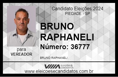 Candidato BRUNO RAPHANELI 2024 - PIEDADE - Eleições