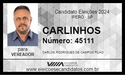 Candidato CARLINHOS 2024 - IPERÓ - Eleições