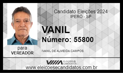 Candidato VANIL 2024 - IPERÓ - Eleições