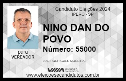 Candidato NINO DAN DO POVO 2024 - IPERÓ - Eleições