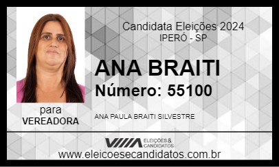 Candidato ANA BRAITI 2024 - IPERÓ - Eleições