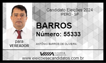 Candidato BARROS 2024 - IPERÓ - Eleições