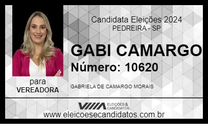 Candidato GABI CAMARGO 2024 - PEDREIRA - Eleições