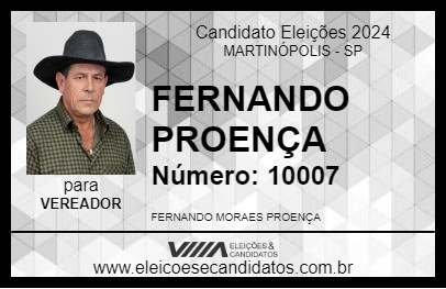 Candidato FERNANDO PROENÇA 2024 - MARTINÓPOLIS - Eleições