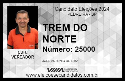 Candidato TREM DO NORTE 2024 - PEDREIRA - Eleições