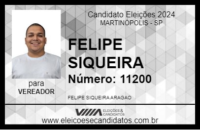 Candidato FELIPE SIQUEIRA 2024 - MARTINÓPOLIS - Eleições