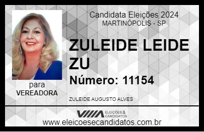 Candidato ZULEIDE LEIDE ZU 2024 - MARTINÓPOLIS - Eleições