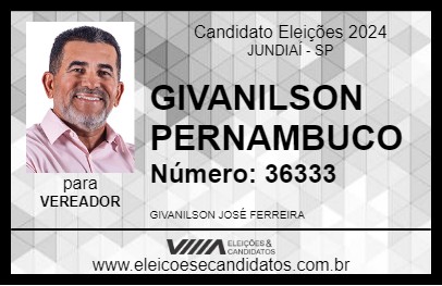 Candidato GIVANILSON PERNAMBUCO 2024 - JUNDIAÍ - Eleições