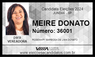 Candidato MEIRE DONATO 2024 - JUNDIAÍ - Eleições