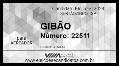 Candidato GIBÃO 2024 - SERTÃOZINHO - Eleições