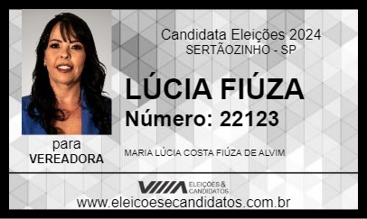 Candidato LÚCIA FIÚZA 2024 - SERTÃOZINHO - Eleições