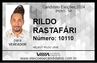 Candidato RILDO RASTAFÁRI 2024 - IPERÓ - Eleições